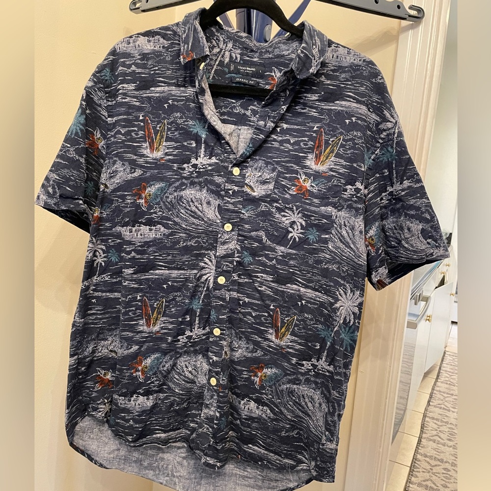 Mens Lucky Brand Hawaiian collared shirt